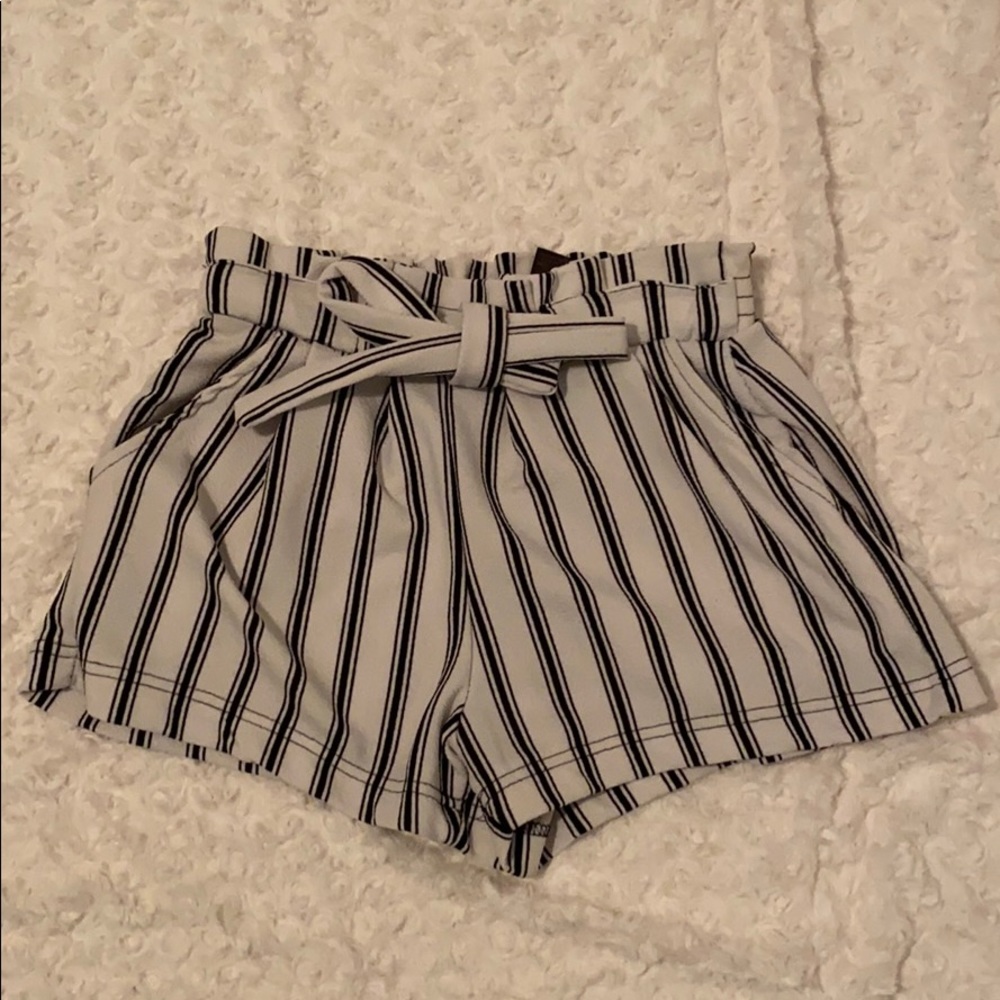 Black and white shorts